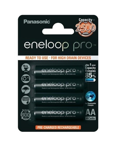 Baterie Panasonic Eneloop Pro BK-3HCCE, BK-3HCDE, AA 2500mAh, EKO blistr 4ks