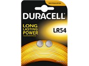 Baterie Duracell LR54, AG10, G10A, V10GA, 189, LR1130, RW89, SR54, 389, 390, 554, 1,5V, blistr 2 ks