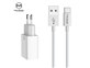 Mcdodo nabjeka 220V, 2x USB, 2.4A, USB C kabel, 1m, bl