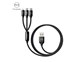 Mcdodo 3 v 1 kabel, Lightning / MicroUSB / USB C, 3A, 1.2m, ern